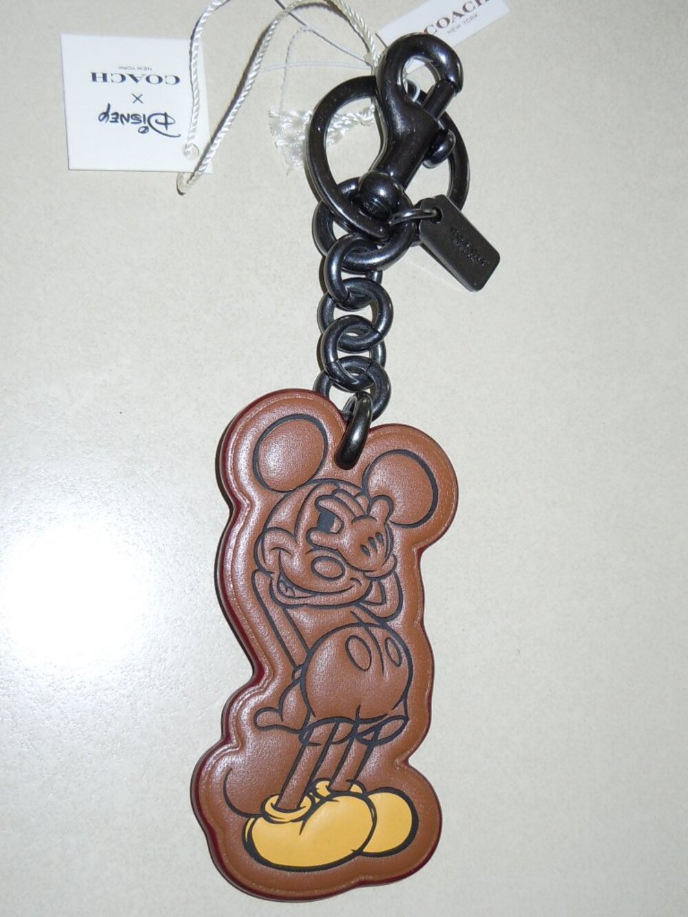 COACH X DISNEY MICKEY MOUSE LEATHER BAG CHARM F59866 NWT